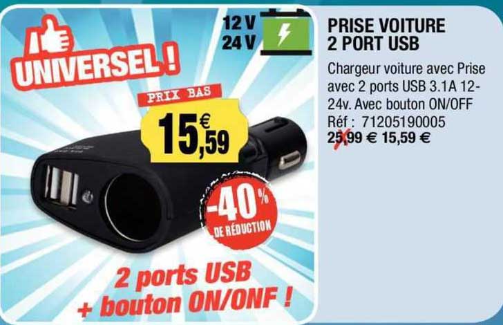 prise voiture 2 port usb