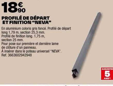 profilé de départ et finition "neva"