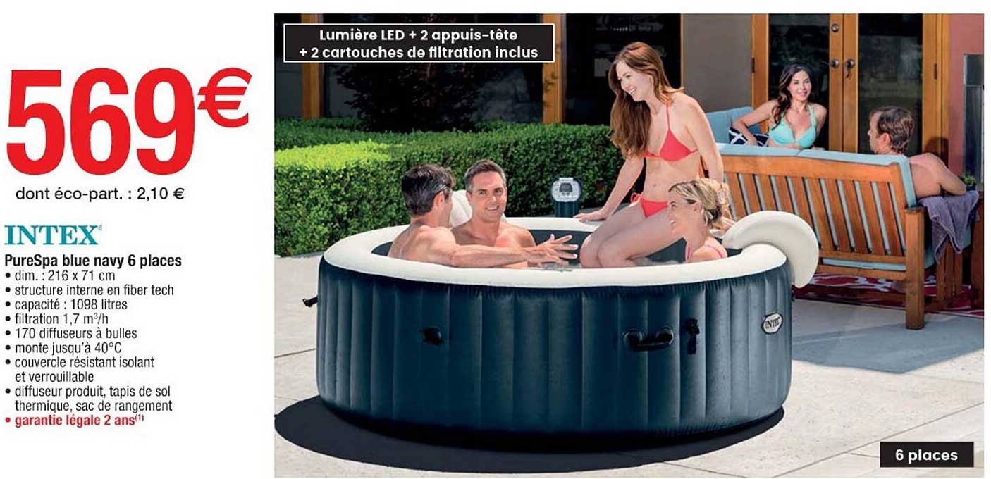 pureSpa blue navy 6 places intex