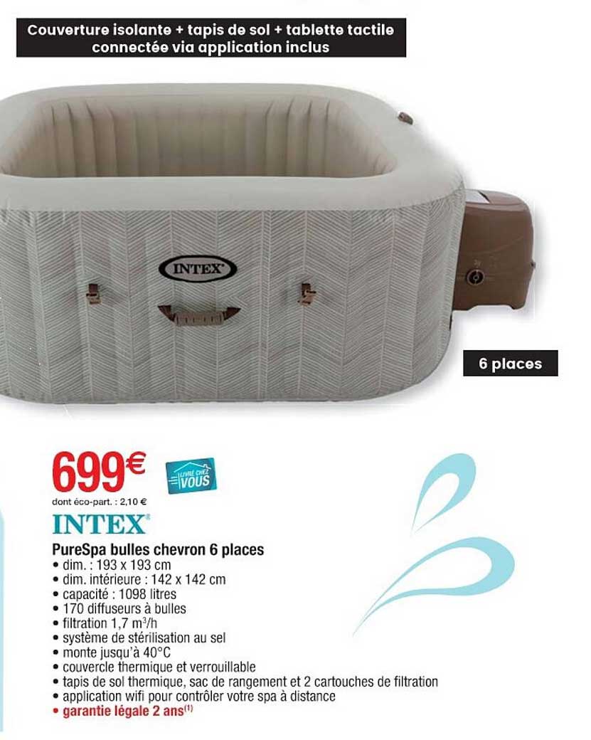 pureSpa bulles chevron 6 places intex