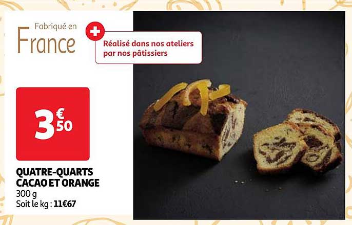 quatre-quarts cacao et orange