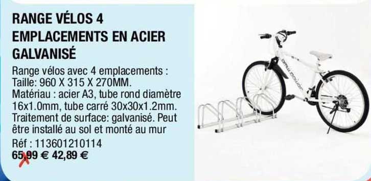range vélos 4 emplacements en acier galvanisé
