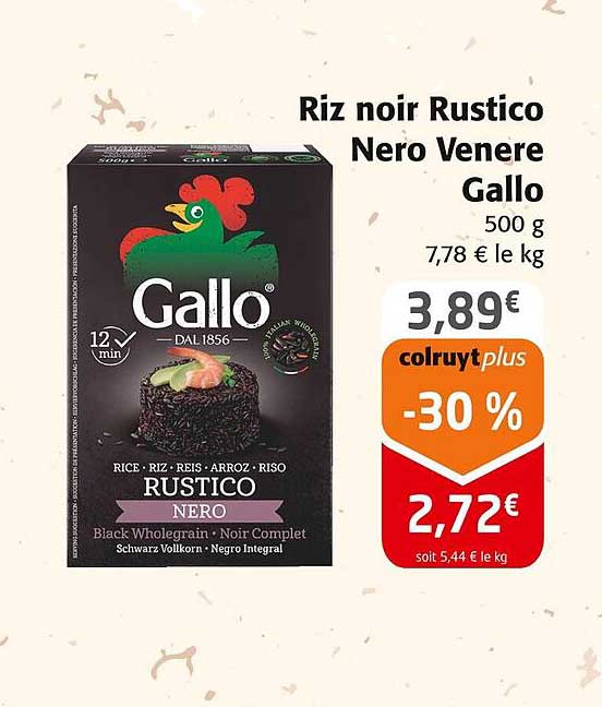 riz noir rustico nero venere gallo