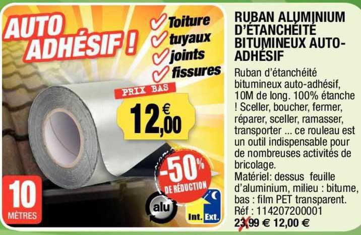 ruban aluminium d'étanchéité bitumineux auto-adhésif