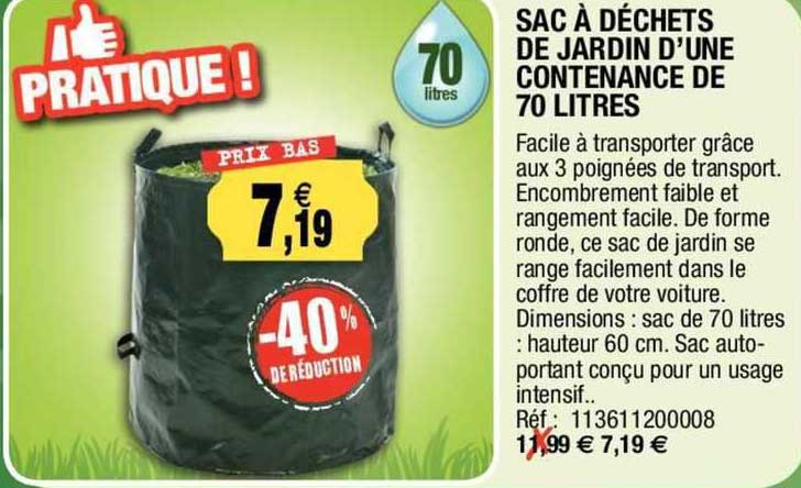 Sac à Déchets De Jardin D'une Contenance De 70 Litres
