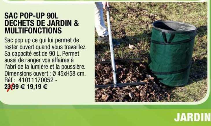 sac pop-up 90 l déchets de jardin & multifonctions