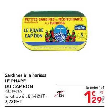 sardines à la harissa le phare du cap bon
