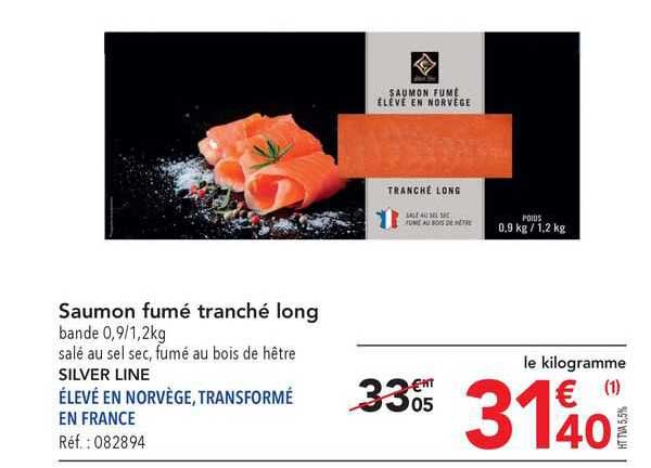 saumon fumé tranché long silver line