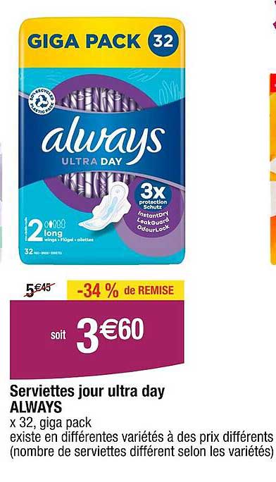 serviettes jour ultra day always