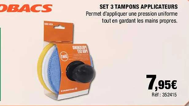 set 3 tampons applicateurs