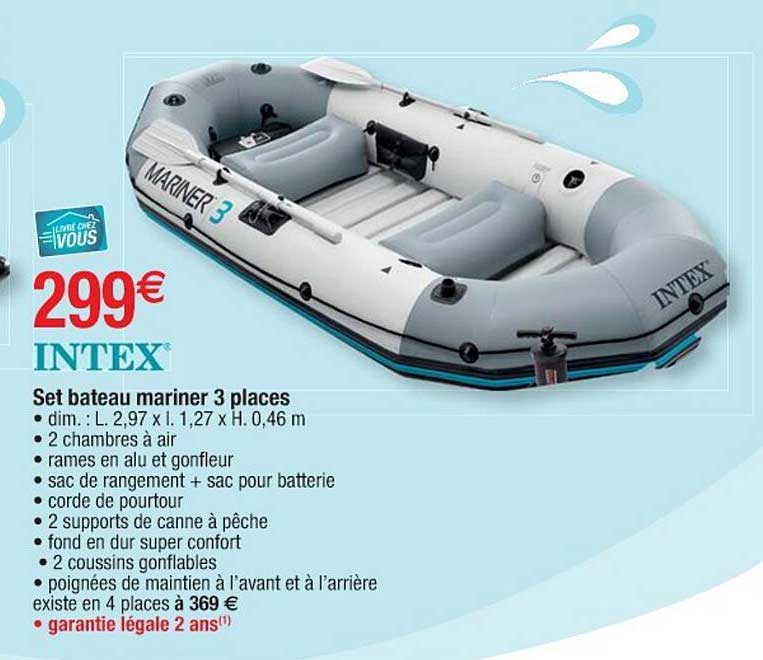 set bateau mariner 3 places intex