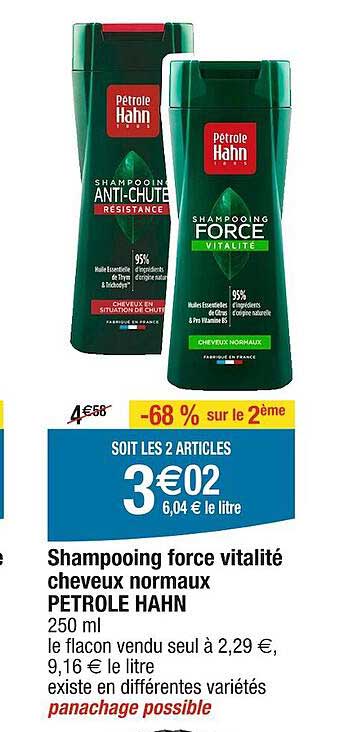 shampooing force vitalité cheveux normaux pétrole hahn