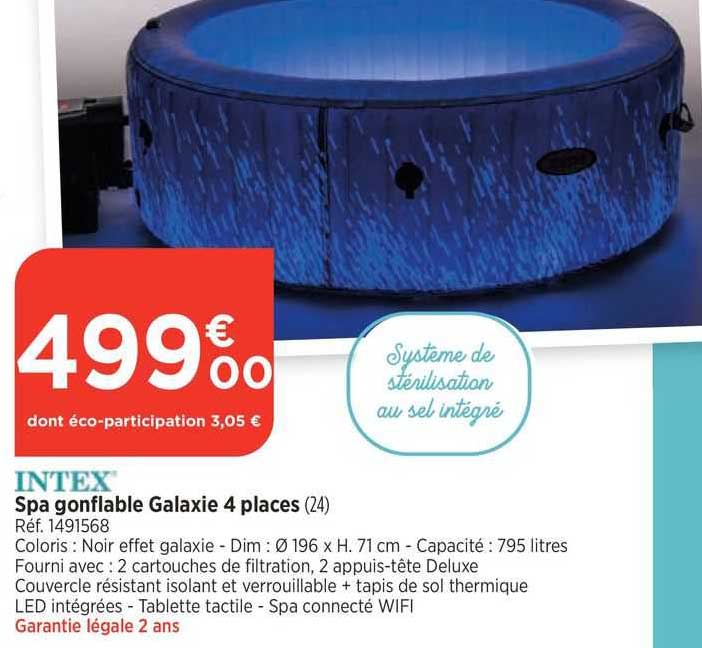 spa gonflable galaxie 4 places intex