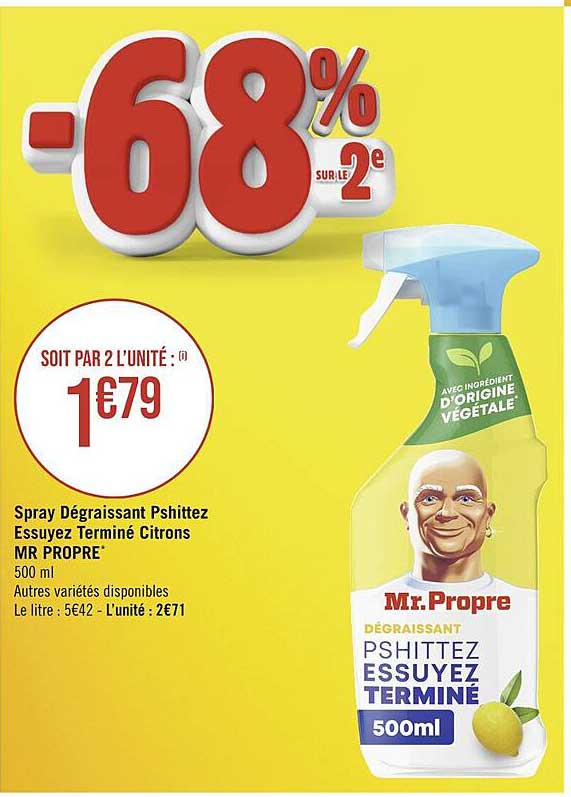 spray dégraissant pshittez essuyez terminé citrons mr propre