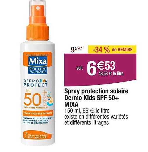 spray protection solarie ermo kids spf 50+ mixa