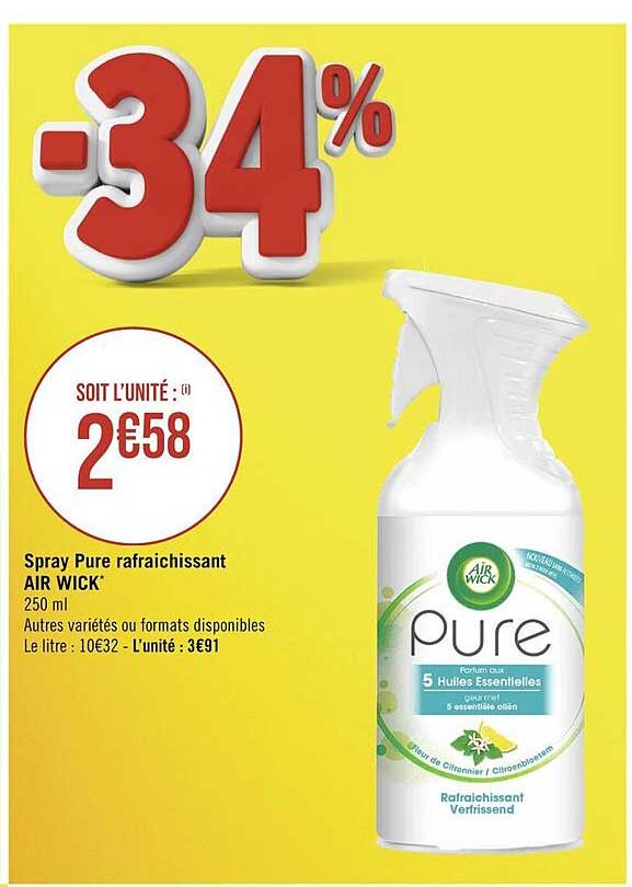 spray pure rafraîchissant air wick