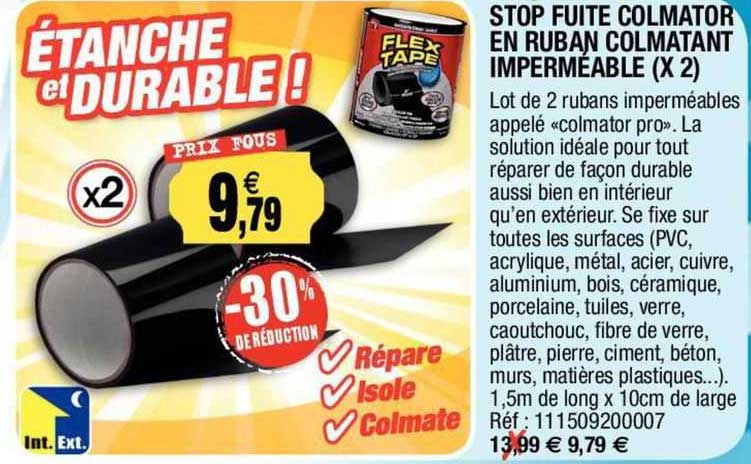 stop fuite colmator en ruban colmatant imperméable (x 2)