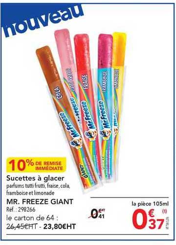 sucettes à glacer mr freeze giant