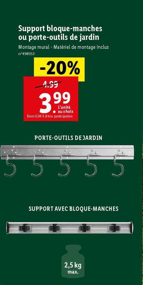 support bloque-manches ou porte-outils de jardin