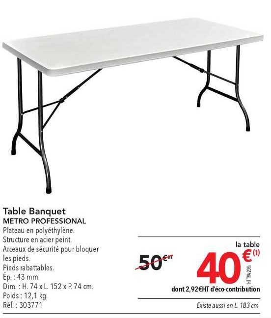 table banquet metro professional