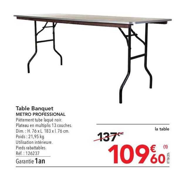 table banquet metro professional