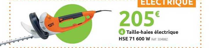 taille-haies électrique hse 71 600 w