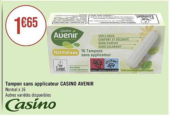 tampon sans applicateur casino avenir