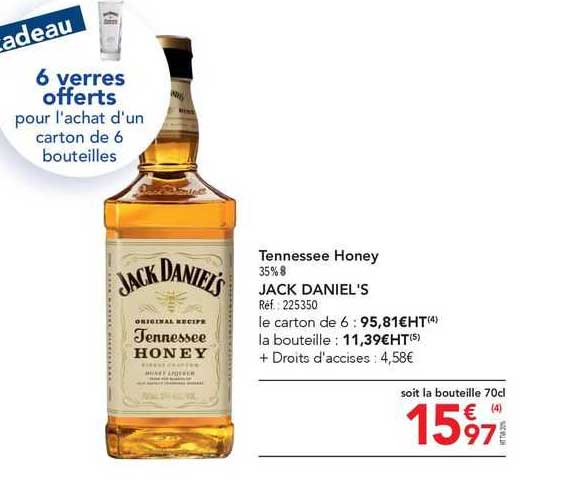 tennessee honey 35% jack daniel's