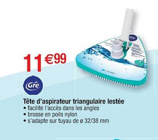 tête d'aspirateur triangulaire lestée gré