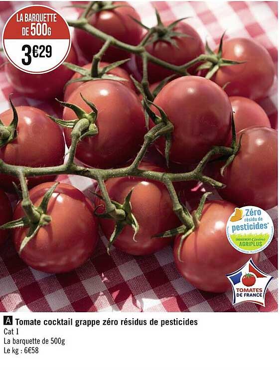 tomate cocktail grappe zéro résidus de pesticides