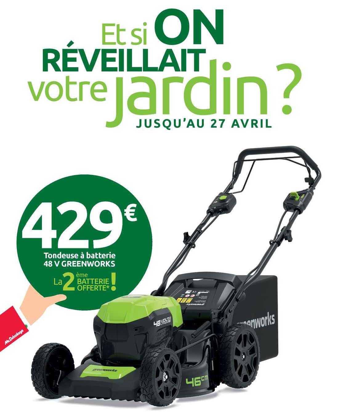 Tondeuse à Batterie 48 V Greenworks