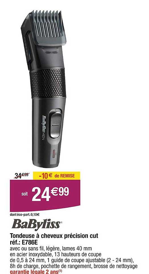 tondeuse à cheveux précision cut babyliss