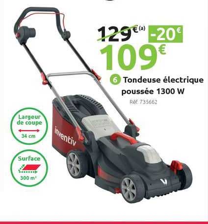 tondeuse électrique poussée 1300 w inventiv