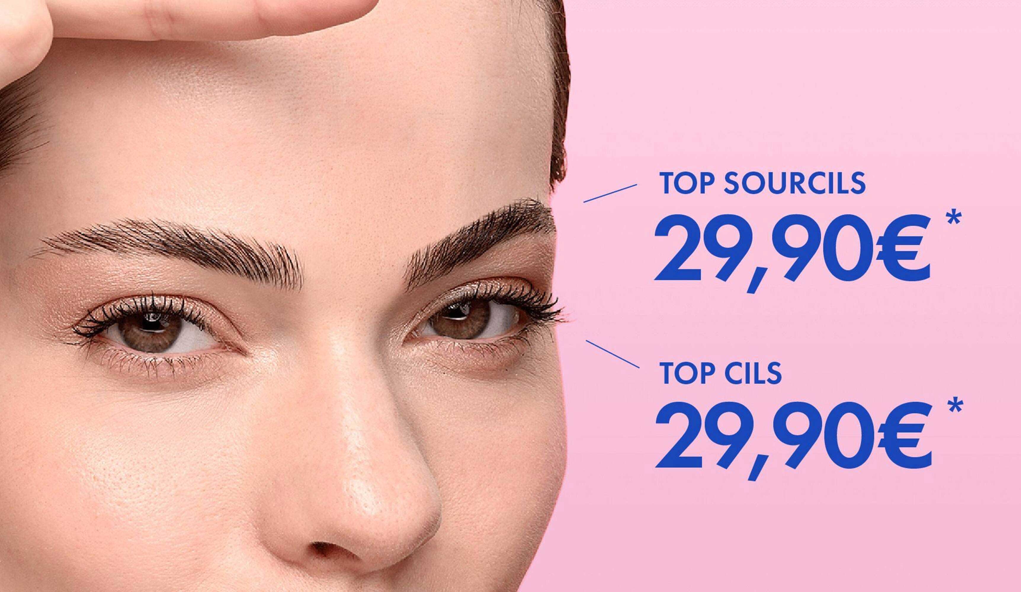 top sourcils, top cils
