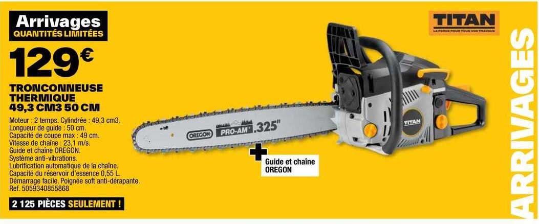 Tronçonneuse Thermique 49,3 Cm³ 50 Cm Titan