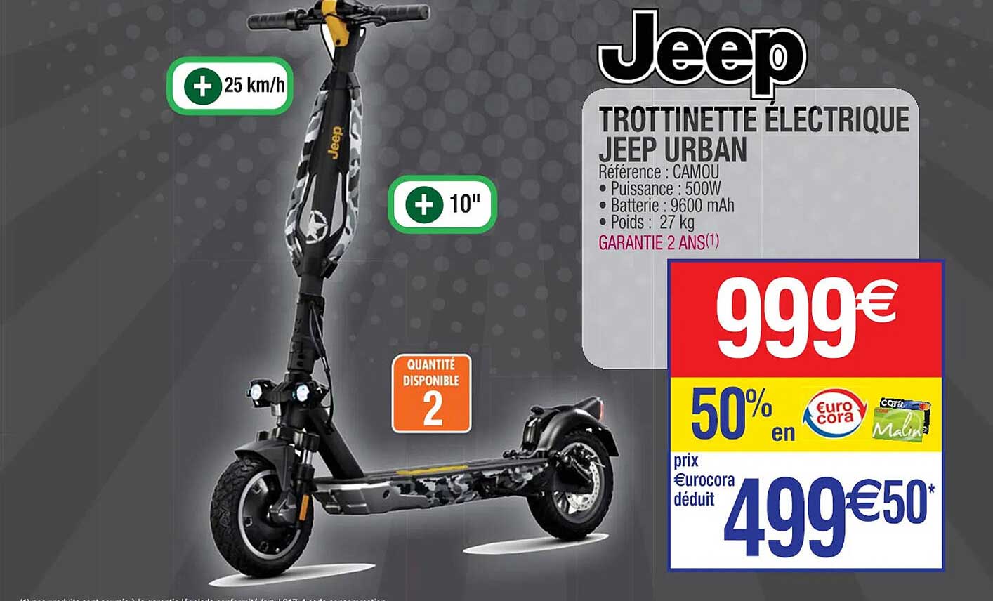 trottinette électrique jeep urban