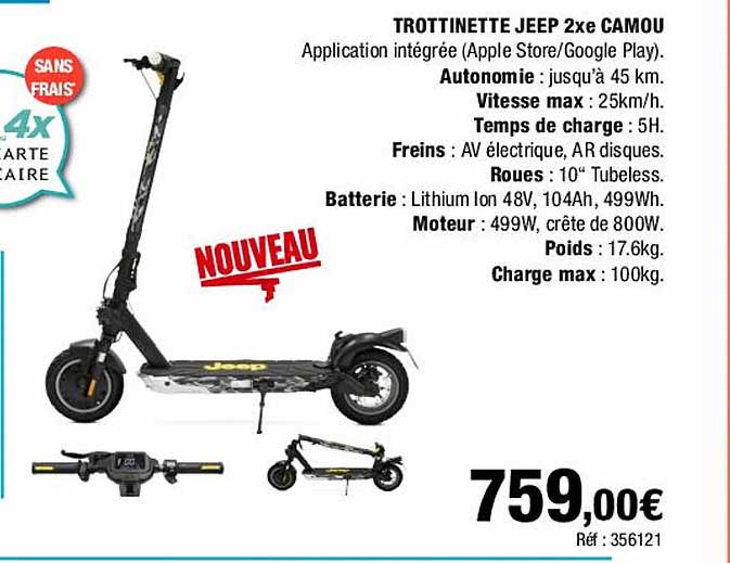 trottinette jeep 2xe camou