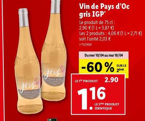 Vin De Pays D'oc Gris Igp