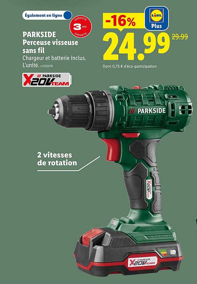 PARKSIDE Perceuse visseuse sans fil