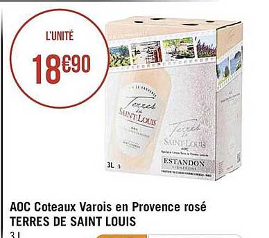 aoc coteaux varois en provence rosé terres de saint louis