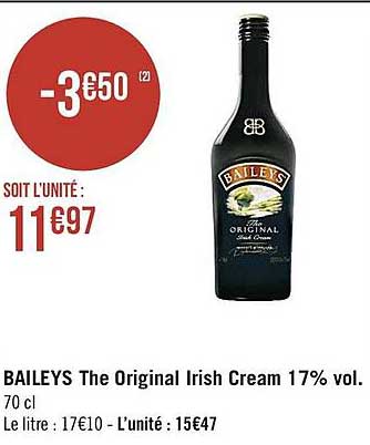 baileys the original irish cream 17% vol.