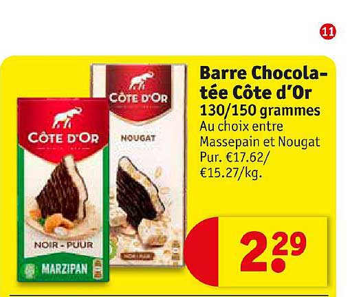 barre chocolatée côte d'or