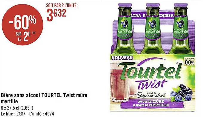 Bière Sans Alcool Tourtel Twist Mûre Myrtille