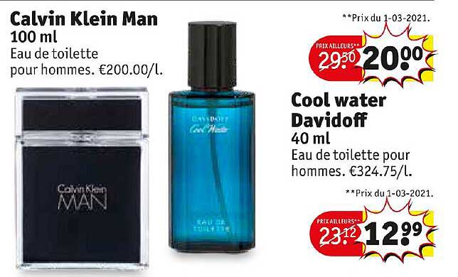 calvin klein man, cool water davidoff