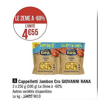 cappelletti jambon cru giovanni rana