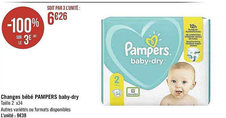 changes bébé pampers baby-dry