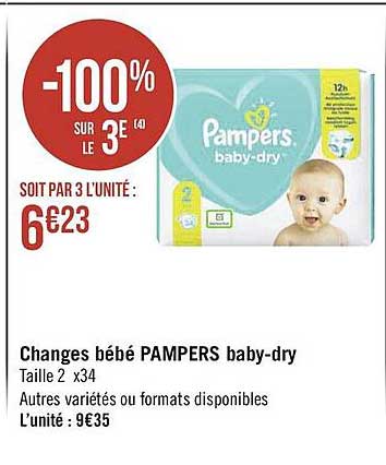 changes bébé pampers baby-dry