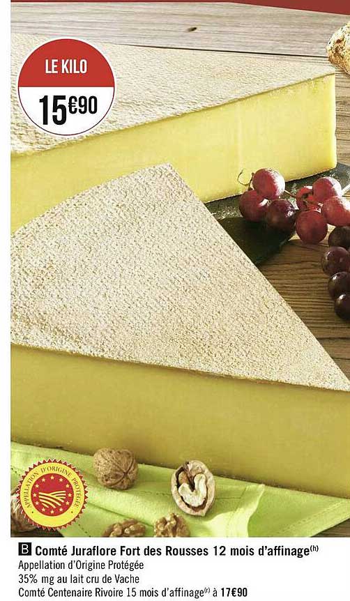 comté juraflore fort des rousses 12 mois d'affinage