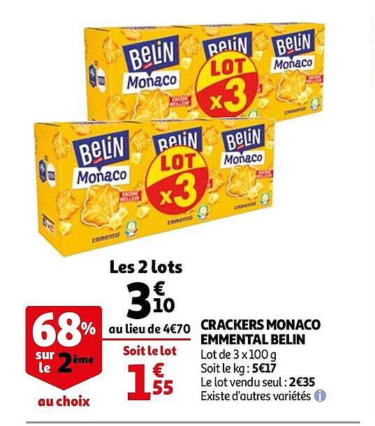 Crackers Monaco Emmental Belin