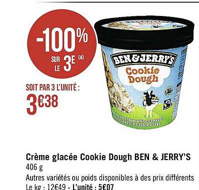 crème glacée cookie dough ben & jerry's